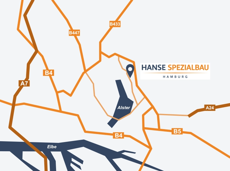 Anfahrt zu HSH Hanse Spezialbau Hamburg